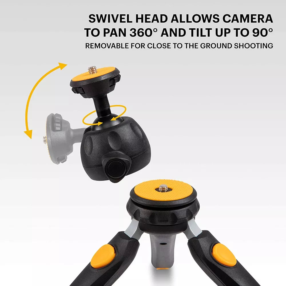 2‑in‑1 Compact Camera Tripod Monopod with Bluetooth Remote & 360° Ball Head